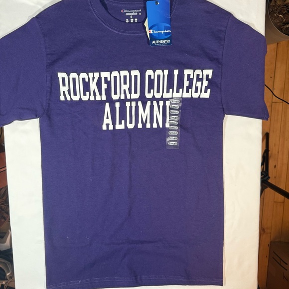 Champion Purple Rockford College Alumni Shirt - Picture 1 of 9